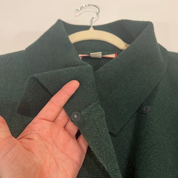 Beyond Threads Asymmetrical Cardigan Small Hunter Green Alpaca Wool Peru - Picture 5 of 9